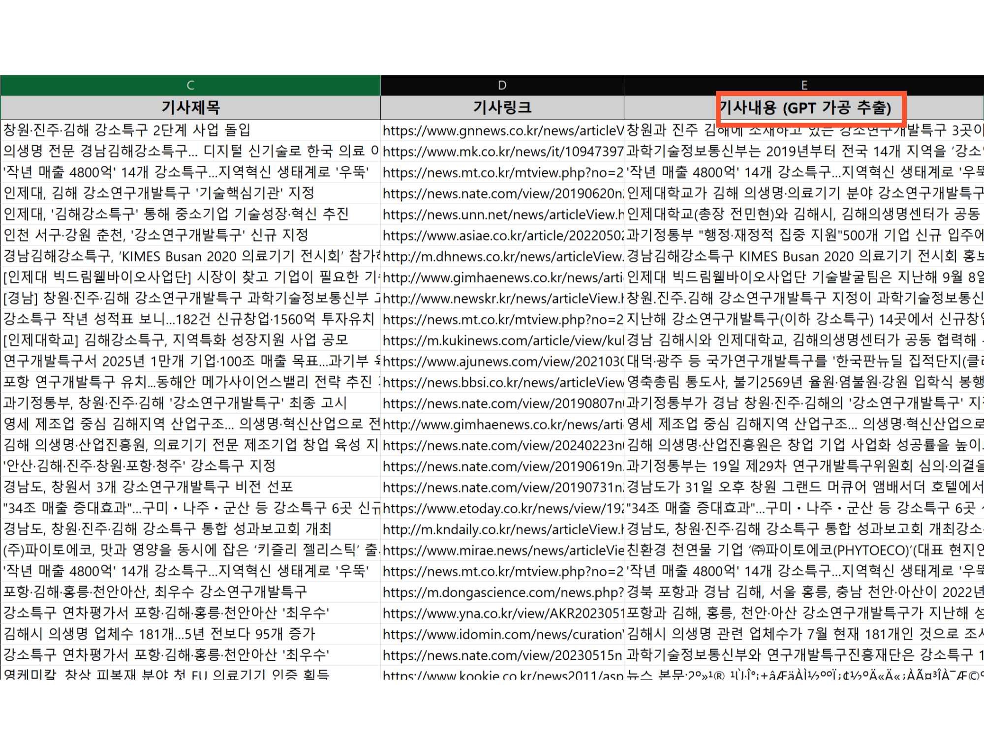 엑셀추출결과사진
